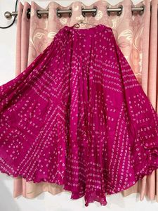 Pink Bandhani Skirt