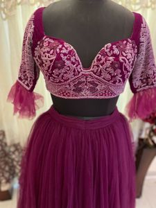 Magenta Embellished Lehenga Choli