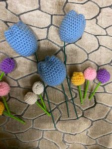 Handmade Knitted Tulips mini and big