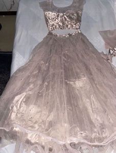 Mauve Mirror Work Big Flare Lehenga