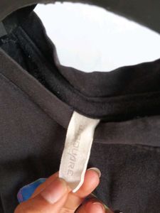 Oversized Cropped Tshirt For Women - Black