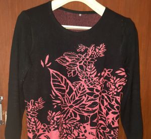 Woollen Printed Short Dress