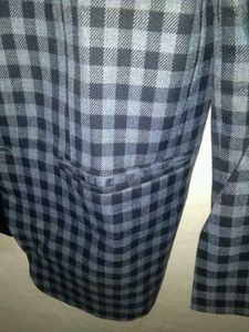 New Navy Blue Check Blazer