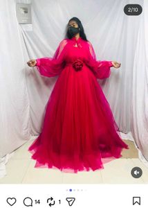 Elegant Pink Tulle Gown