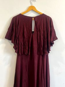 Elegant Maroon Party Dress by Code
