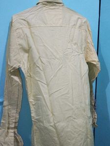 Men&#39;s Light Yellow Long Sleeve Shirt