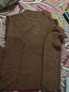 Ribbed Mock Brown Neck Top