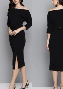 Elegant Black Midi Dress