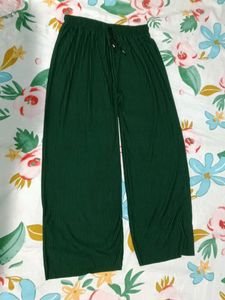 Green Pleated Wide Leg Pants