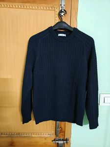 Mango Navy Blue Knit Sweater