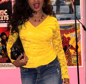 Y2K Yellow Lace Top Vintage