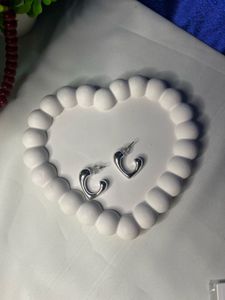 Heart-Shaped Silver Earrings