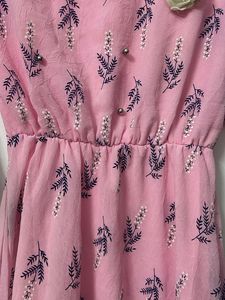 Pink Floral Print Fit &amp; Flare Dress