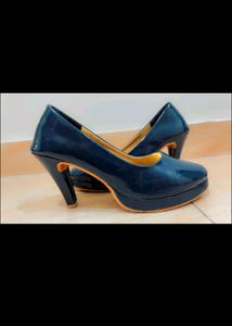 Blue Solid Heels