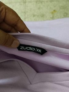 zudio plus size Cute Lilac V-Neck Top