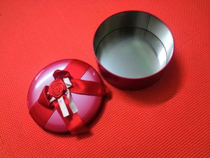 Red Colour Round Metal Box