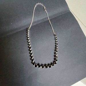 Silver AD Necklace Set With Earrings