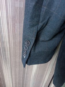 Checkered Jet Black Mens Blazer