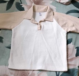 Retro Color Block Polo Top