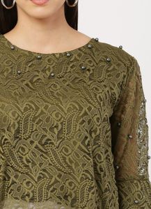 Olive Green Lace Blouse