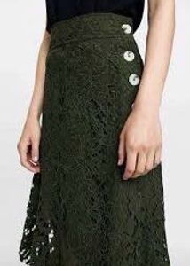 Olive Green Lace Skirt