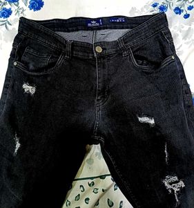 Distressed Black Wash Jeans