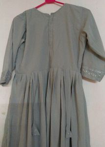 Elegant Sequin Embellished Silver Grey Ethnic Gown