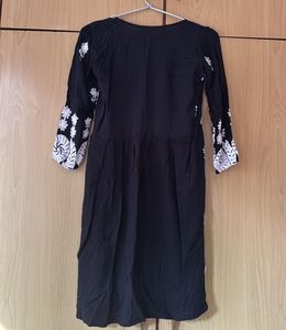 Black Embroidered Kurti Cord Set