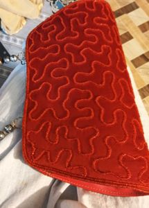 Red Beaded Clutch