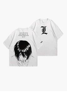 TEESANIME L Lawliet Death Note Oversized T Shirt f