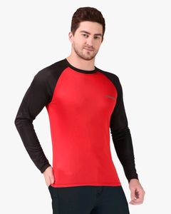 CORWOX Full Sleeves Red &amp; Black Sports T-Shirt