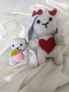 Cute White Rabbit And Teddy