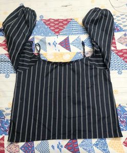 Striped Cold Shoulder Top