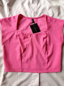 Pink Sweetheart Neck  Crop Top💗