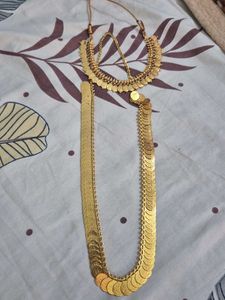 Vintage Gold Coin Necklace & Chain COMBO