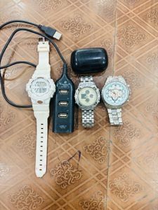 🕒“Stylish Watches & Tech Essentials Combo ⌚⚡”