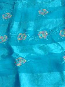 Embroidered Blue Fabric