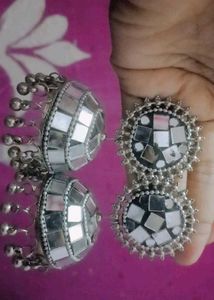 Mirrored Jhumka Earrings
