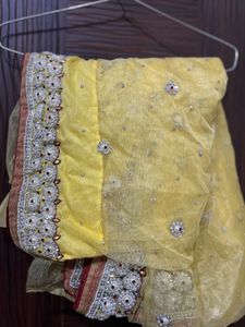 Yellow Embellished Dupatta