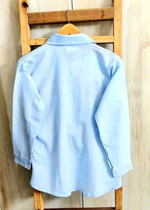 Sky Blue Embroidery Work Cotton Shirt Size-36