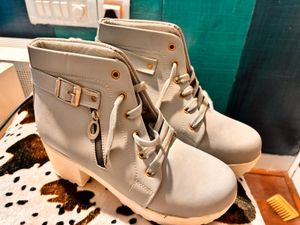 Cute Korean Style Grey Boots