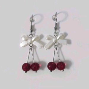 Cherry Bow Earrings