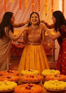 Bridal Haldi Outfit Crop Top With Ghagara