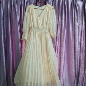 FIG Peach Fit And Flare Dress