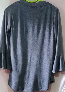 Gray Bell Sleeve Tunic Top