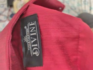 Red Long Sleeve Button-Down Shirt