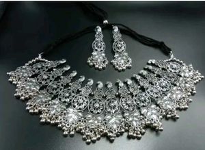 Oxidized Silver Necklace Set
