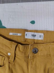 Mango Mustard Wide Leg Jeans