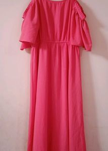 Coral Cold Shoulder Dress