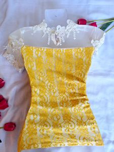 Pretty Yellow Korean Lace Top